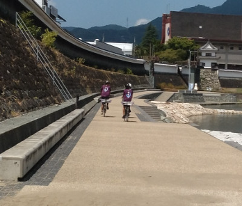 自転車で片付け